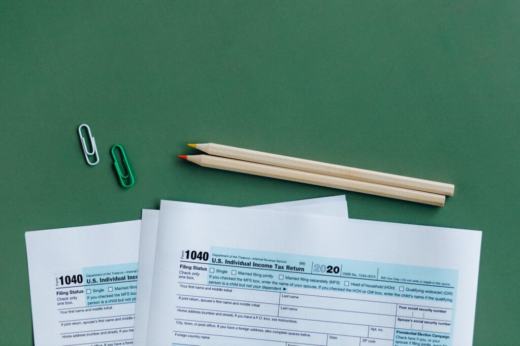 tax documents on the table